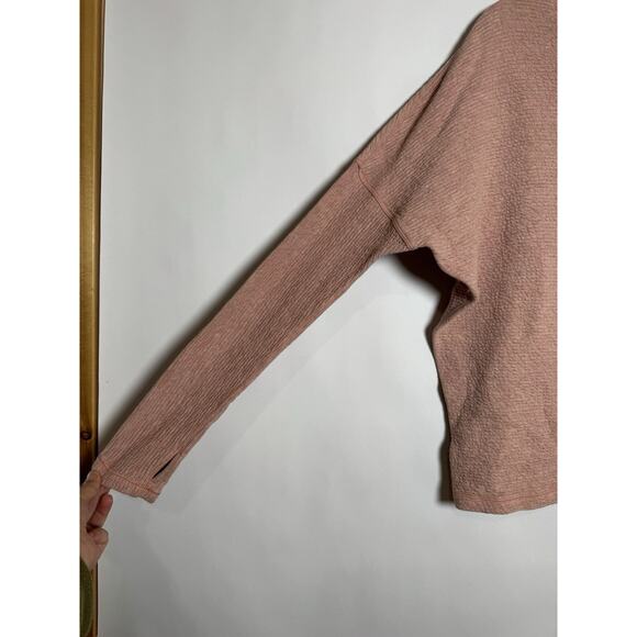 LULULEMON Along the Way Mock Neck Long Sleeve Heathered Copper Clay Pink - Picture 5 of 8